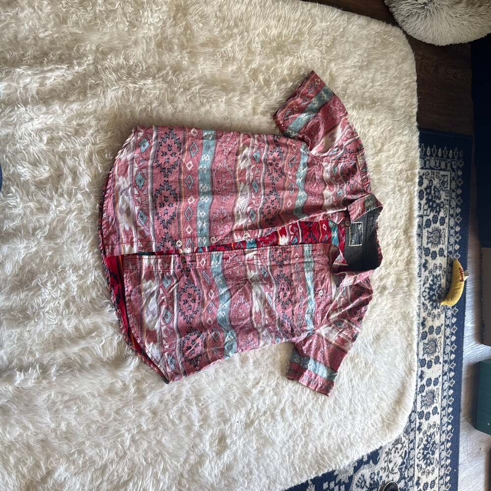Modern Amusement Men's Aztec Southwestern Print‎ Short Sleeve Button Down NWT